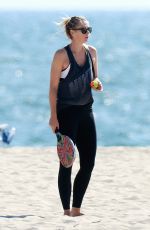 MARIA SHARAPOVA Plays Beach Tennis in Los Angeles 06/08/2016