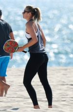 MARIA SHARAPOVA Plays Beach Tennis in Los Angeles 06/08/2016