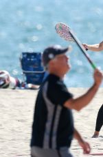 MARIA SHARAPOVA Plays Beach Tennis in Los Angeles 06/08/2016