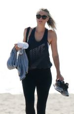 MARIA SHARAPOVA Plays Beach Tennis in Los Angeles 06/08/2016