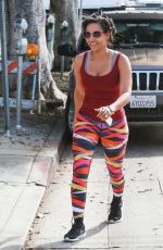 MELANIE BROWN in Tights Out Jogging in Beverly Hills