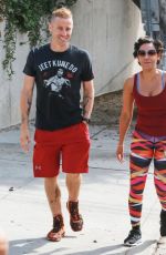 MELANIE BROWN in Tights Out Jogging in Beverly Hills