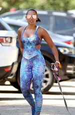 MELANIE BROWN in Tights Walks Her Dog Out in Beverly Hills 06/17/2016