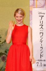 MIA WASIKOWSKA at Alice Through the Looking Glass Press Conference in Tokyo 06/20/2016