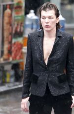 MILLA JOVOVICH on the Set of a Photoshoot for Vogue in New York 06/08/2016