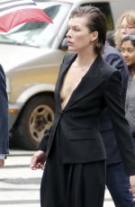 MILLA JOVOVICH on the Set of a Photoshoot for Vogue in New York 06/08/2016