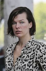 MILLA JOVOVICH Out and About in Los Angeles 06/14/2016