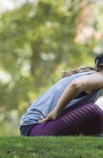 MINKA KELLY with Her Dogs at a Park in Los Angeles 06/23/2016