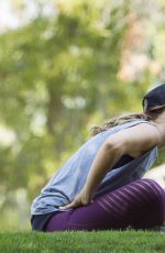 MINKA KELLY with Her Dogs at a Park in Los Angeles 06/23/2016