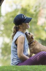 MINKA KELLY with Her Dogs at a Park in Los Angeles 06/23/2016