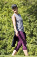 MINKA KELLY with Her Dogs at a Park in Los Angeles 06/23/2016