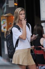 NINA AGDAL in Short Skirt Out in New York 06/01/2016