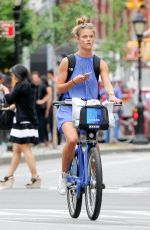 NINA AGDAL Rides a Bike in New York 06/07/2016