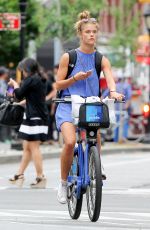 NINA AGDAL Rides a Bike in New York 06/07/2016