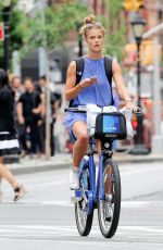 NINA AGDAL Rides a Bike in New York 06/07/2016