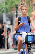 NINA AGDAL Rides a Bike in New York 06/07/2016
