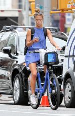 NINA AGDAL Rides a Bike in New York 06/07/2016