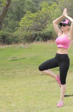 PHOEBE PRICE and ANA BRAGA Working Out in a Park in Beverly Hills 06/10/2016