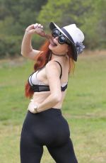 PHOEBE PRICE and ANA BRAGA Working Out in a Park in Beverly Hills 06/10/2016