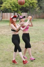 PHOEBE PRICE and ANA BRAGA Working Out in a Park in Beverly Hills 06/10/2016