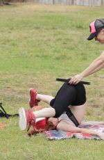 PHOEBE PRICE and ANA BRAGA Working Out in a Park in Beverly Hills 06/10/2016