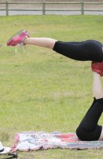 PHOEBE PRICE and ANA BRAGA Working Out in a Park in Beverly Hills 06/10/2016
