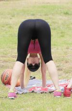 PHOEBE PRICE and ANA BRAGA Working Out in a Park in Beverly Hills 06/10/2016
