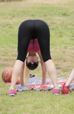 PHOEBE PRICE and ANA BRAGA Working Out in a Park in Beverly Hills 06/10/2016