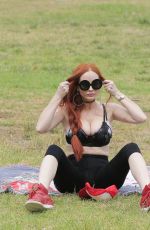 PHOEBE PRICE and ANA BRAGA Working Out in a Park in Beverly Hills 06/10/2016