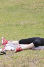 PHOEBE PRICE and ANA BRAGA Working Out in a Park in Beverly Hills 06/10/2016