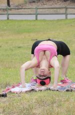 PHOEBE PRICE and ANA BRAGA Working Out in a Park in Beverly Hills 06/10/2016
