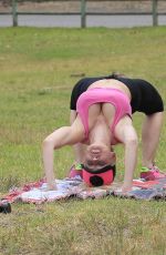 PHOEBE PRICE and ANA BRAGA Working Out in a Park in Beverly Hills 06/10/2016