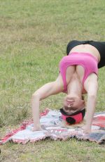 PHOEBE PRICE and ANA BRAGA Working Out in a Park in Beverly Hills 06/10/2016