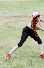 PHOEBE PRICE and ANA BRAGA Working Out in a Park in Beverly Hills 06/10/2016
