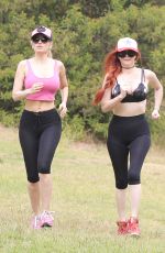 PHOEBE PRICE and ANA BRAGA Working Out in a Park in Beverly Hills 06/10/2016