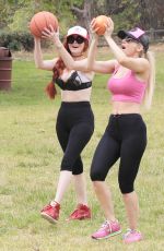 PHOEBE PRICE and ANA BRAGA Working Out in a Park in Beverly Hills 06/10/2016