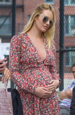 Pregnant CANDICE SWANEPOEL and DOUTZEN KROES at Bar Pitty in New York 06/05/2016