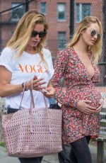 Pregnant CANDICE SWANEPOEL and DOUTZEN KROES at Bar Pitty in New York 06/05/2016