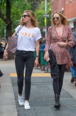 Pregnant CANDICE SWANEPOEL and DOUTZEN KROES at Bar Pitty in New York 06/05/2016