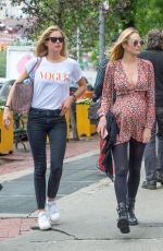 Pregnant CANDICE SWANEPOEL and DOUTZEN KROES at Bar Pitty in New York 06/05/2016
