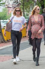 Pregnant CANDICE SWANEPOEL and DOUTZEN KROES at Bar Pitty in New York 06/05/2016