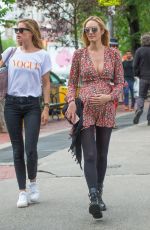 Pregnant CANDICE SWANEPOEL and DOUTZEN KROES at Bar Pitty in New York 06/05/2016