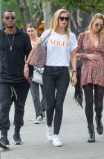 Pregnant CANDICE SWANEPOEL and DOUTZEN KROES at Bar Pitty in New York 06/05/2016