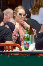 Pregnant CANDICE SWANEPOEL and DOUTZEN KROES at Bar Pitty in New York 06/05/2016