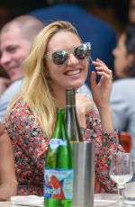 Pregnant CANDICE SWANEPOEL and DOUTZEN KROES at Bar Pitty in New York 06/05/2016