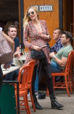 Pregnant CANDICE SWANEPOEL and DOUTZEN KROES at Bar Pitty in New York 06/05/2016