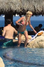 Pregnant TARA REID in Bikini at a Pool in Cabo San Lucas 06/21/2016
