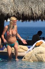 Pregnant TARA REID in Bikini at a Pool in Cabo San Lucas 06/21/2016