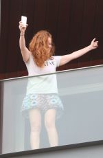 REBECCA MADER at Her Hotel Room Balcony in Rio De Janeiro 06/10/2016