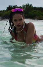 RIHANNA in Bikiini at a Beach in Barbados, Instagram Pictures